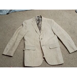 Joseph Abboud 100% Linen Blazer Men's 38 Short Slim Fit Cream